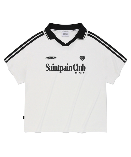 SAINTPAIN(セイントペイン)の「SP ハートエンブレムロゴラインカラーTシャツ-ホワイト(ポロシャツ・レディース・その他・M/L)」の1枚目の写真