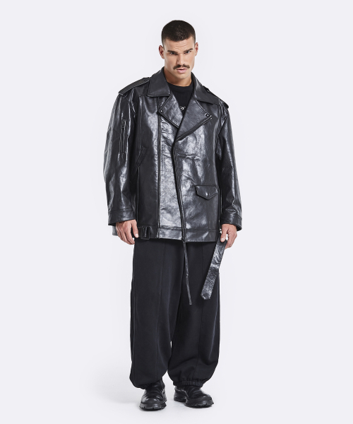 51%（フィフティーワンパーセント）の「Oversized rider jacket - Black（ライダースジャケット・メンズ・その他・FREE）」の2枚目の写真