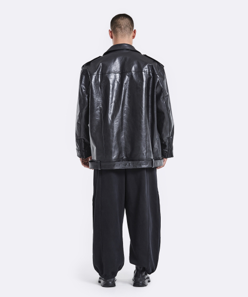 51%（フィフティーワンパーセント）の「Oversized rider jacket - Black（ライダースジャケット・メンズ・その他・FREE）」の5枚目の写真