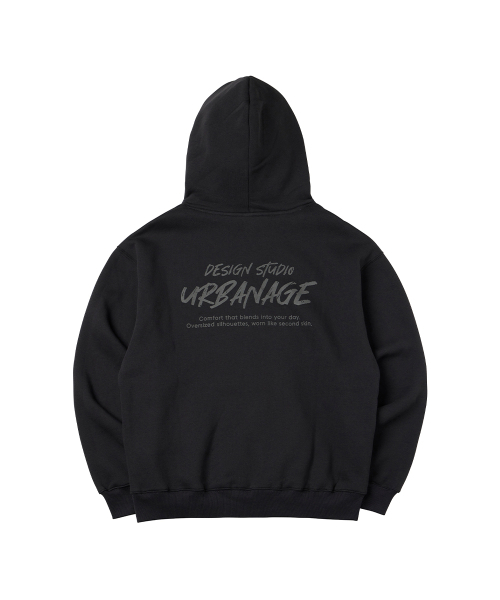 URBANAGE(アーバンエイジ)の「DESIGN STUDIO ロゴオーバーサイズフードパーカー_チャコール(パーカー・レディース・その他・MEDIUM/LARGE)」の1枚目の写真