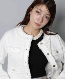 Apuweiser-riche | トラッドノーカラーデニムジャケット(その他アウター)