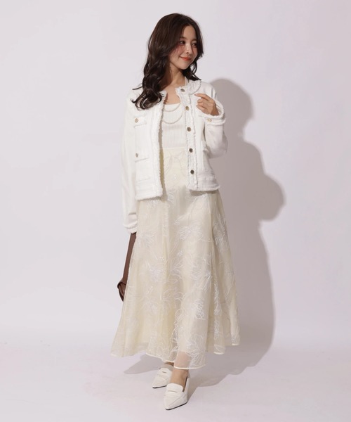 Apuweiser-riche（アプワイザーリッシェ）の「トラッドノーカラーデニムジャケット（その他アウター・レディース・オフホワイト/ピンク・2/1）」の20枚目の写真