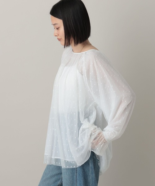 A part by(アパートバイ)の「チュールドットブラウス(シャツ/ブラウス・レディース・ライトグレー/ブラック/オフホワイト・FREE)」の7枚目の写真