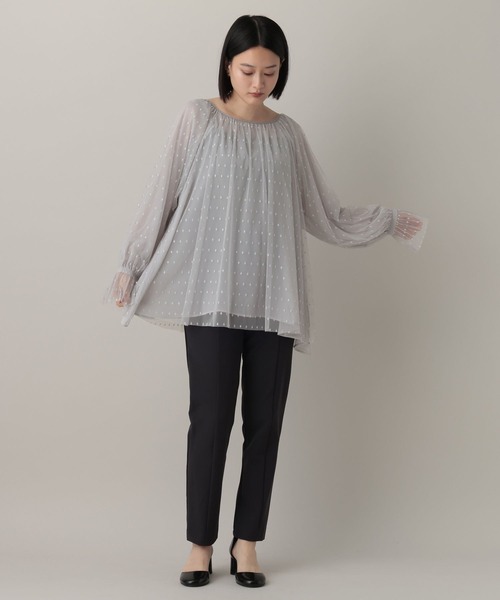 A part by(アパートバイ)の「チュールドットブラウス(シャツ/ブラウス・レディース・ライトグレー/ブラック/オフホワイト・FREE)」の9枚目の写真