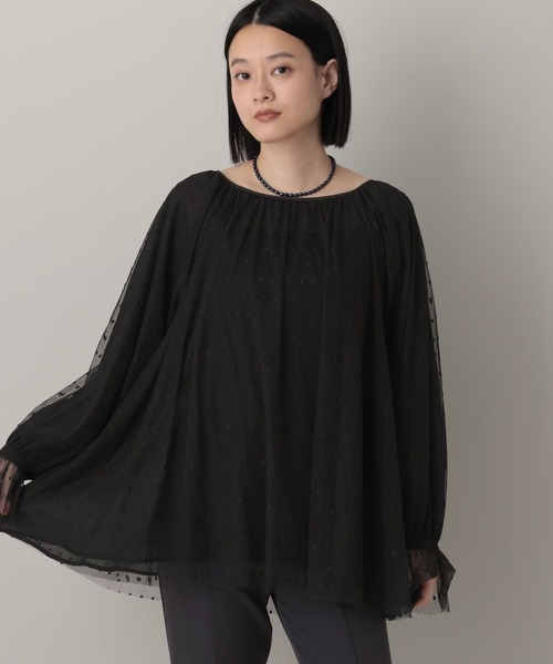 A part by(アパートバイ)の「チュールドットブラウス(シャツ/ブラウス・レディース・ライトグレー/ブラック/オフホワイト・FREE)」の17枚目の写真