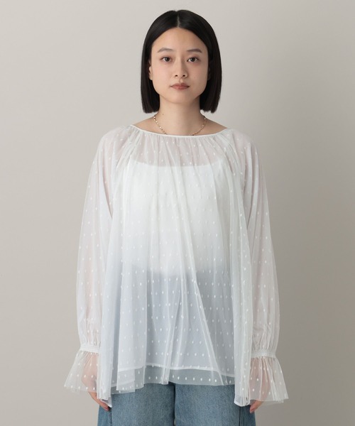 A part by(アパートバイ)の「チュールドットブラウス(シャツ/ブラウス・レディース・ライトグレー/ブラック/オフホワイト・FREE)」の21枚目の写真