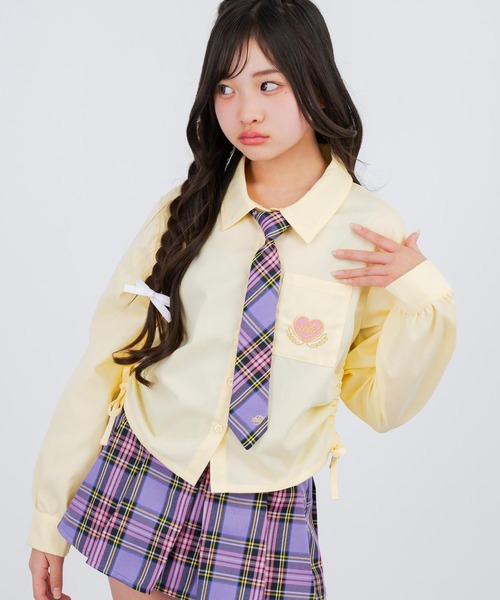 ANAP GｉRL（アナップガール）の「刺繍入サイドシャーリングシャツ（シャツ/ブラウス・キッズ・ホワイト/ライトブルー/イエロー・XS/M/S）」の15枚目の写真