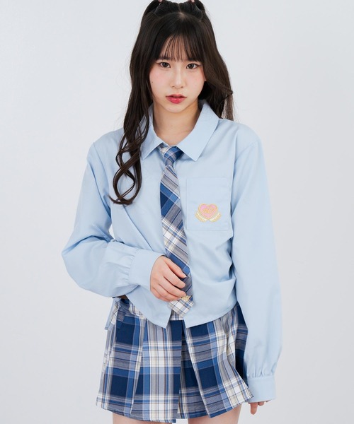 ANAP GｉRL（アナップガール）の「刺繍入サイドシャーリングシャツ（シャツ/ブラウス・キッズ・ホワイト/ライトブルー/イエロー・XS/M/S）」の10枚目の写真