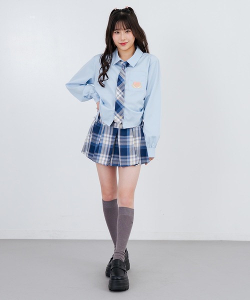 ANAP GｉRL（アナップガール）の「刺繍入サイドシャーリングシャツ（シャツ/ブラウス・キッズ・ホワイト/ライトブルー/イエロー・XS/M/S）」の13枚目の写真