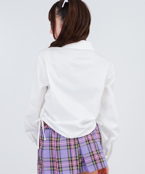 ANAP GｉRL（アナップガール）の「刺繍入サイドシャーリングシャツ（シャツ/ブラウス・キッズ・ホワイト/ライトブルー/イエロー・XS/M/S）」の7枚目の写真