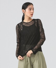 Ray BEAMS | レース テープ キリカエ Tシャツ(Tシャツ/カットソー)