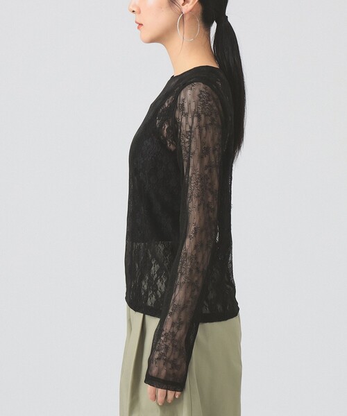 Ray BEAMS（レイビームス）の「レース テープ キリカエ Tシャツ（Tシャツ/カットソー・レディース・オフホワイト/ブラック・ONE SIZE）」の15枚目の写真