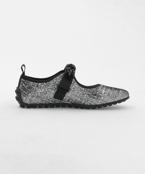 SY UNITED ARROWS(シーユナイテッドアローズ)の「<SY>フラワービジューベルクロメタリック フラット20↑(バレエシューズ・レディース・ブラック/シルバー・24cm/24.5cm/23.5cm/22cm/22.5cm/23cm/25cm)」の6枚目の写真