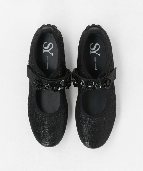 SY UNITED ARROWS(シーユナイテッドアローズ)の「<SY>フラワービジューベルクロメタリック フラット20↑(バレエシューズ・レディース・ブラック/シルバー・24cm/24.5cm/23.5cm/22cm/22.5cm/23cm/25cm)」の12枚目の写真