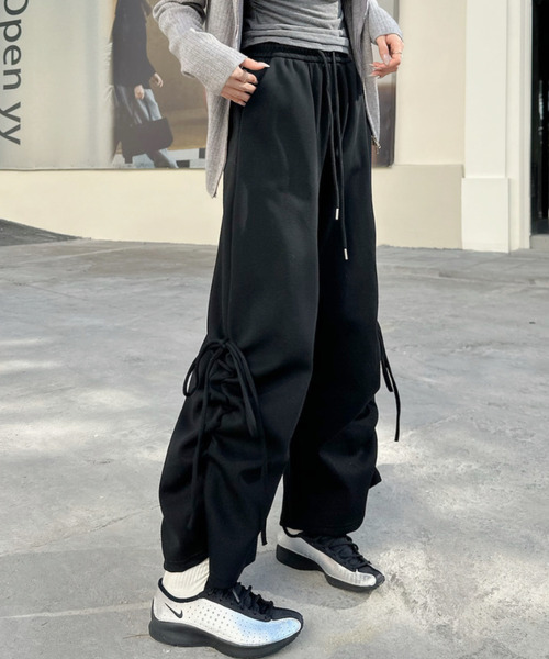 Ada.（エイダ）の「サイドリボン ストレートシルエット スウェットパンツ（スウェットパンツ・レディース・オートミール/ブラック/グレー・M/S）」の18枚目の写真