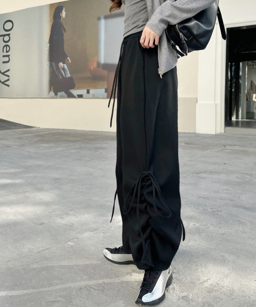 Ada.（エイダ）の「サイドリボン ストレートシルエット スウェットパンツ（スウェットパンツ・レディース・オートミール/ブラック/グレー・M/S）」の19枚目の写真