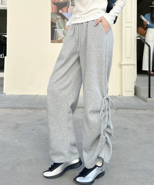 Ada.（エイダ）の「サイドリボン ストレートシルエット スウェットパンツ（スウェットパンツ・レディース・オートミール/ブラック/グレー・M/S）」の15枚目の写真