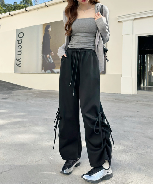 Ada.（エイダ）の「サイドリボン ストレートシルエット スウェットパンツ（スウェットパンツ・レディース・オートミール/ブラック/グレー・M/S）」の20枚目の写真