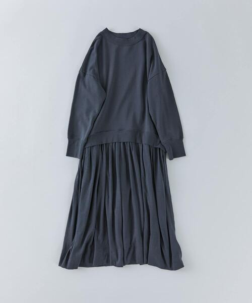 conges payes ADIEU TRISTESSE（コンジェ ペイエ アデュートリステス）の「ジャージコンビワンピース（ワンピース・レディース・チャコールグレー/アイボリー・FREE）」の2枚目の写真