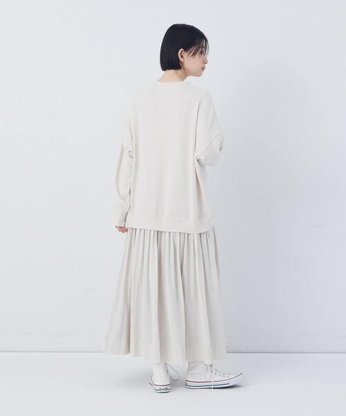 conges payes ADIEU TRISTESSE（コンジェ ペイエ アデュートリステス）の「ジャージコンビワンピース（ワンピース・レディース・チャコールグレー/アイボリー・FREE）」の5枚目の写真