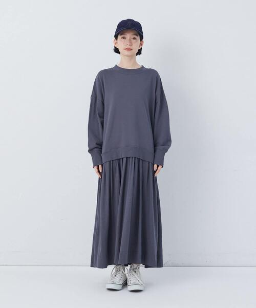 conges payes ADIEU TRISTESSE（コンジェ ペイエ アデュートリステス）の「ジャージコンビワンピース（ワンピース・レディース・チャコールグレー/アイボリー・FREE）」の14枚目の写真