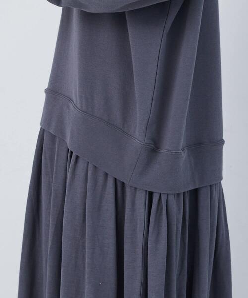 conges payes ADIEU TRISTESSE（コンジェ ペイエ アデュートリステス）の「ジャージコンビワンピース（ワンピース・レディース・チャコールグレー/アイボリー・FREE）」の20枚目の写真