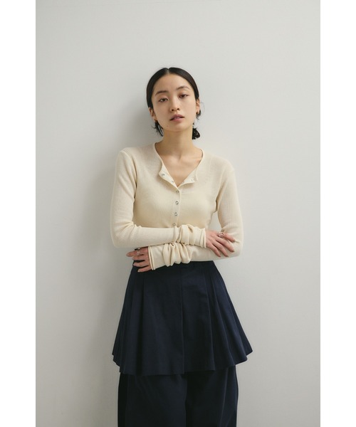 STYLEMIXER(スタイルミキサー)の「タックワイドミニスカート(スカート・レディース・ベージュ/ネイビー・MEDIUM/SMALL)」の9枚目の写真