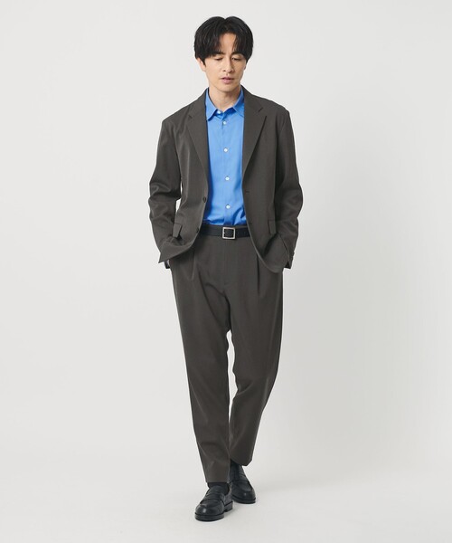 BEAUTY&YOUTH UNITED ARROWS（ビューティーアンドユースユナイテッドアローズ）の「トリクシオン/TRIXION シャンブレー 1P テーパード スラックス NO.5 セットアップ対応 ウォッシャブル（スラックス・メンズ・ベージュ/ダークグレー/ネイビー・S/L/M/XL）」の10枚目の写真