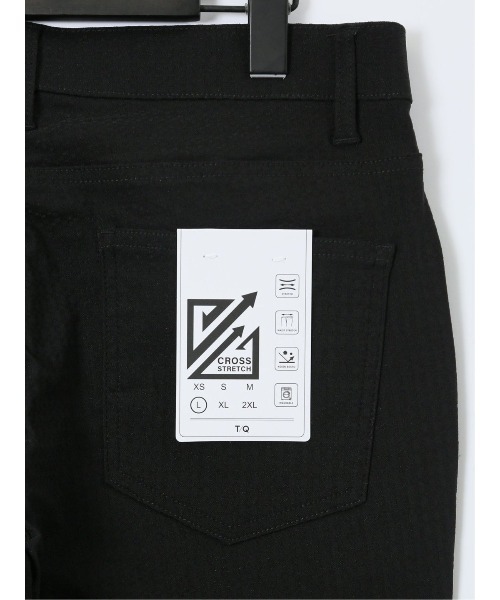 TAKA-Q(タカキュー)の「パンツ メンズ ストレッチ 抗菌防臭 スリム 5ポケット テーパード ジャガード クロスストレッチ(チノパンツ・メンズ・ブラック/ライトグレー・2S/3L/S/LARGE/X-LARGE/MEDIUM)」の6枚目の写真