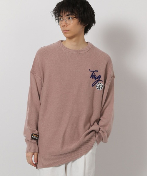 LAKOLE(ラコレ)の「ワッペン刺繍ニットプルオーバー / 650225(ニット/セーター・メンズ・チャコール/ホワイト/ピンク・LARGE/MEDIUM)」の3枚目の写真