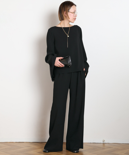 AP STUDIO（エーピーストゥディオ）の「*ソフィアイージーパンツ（スラックス・レディース・ベージュ/ブラック・34/36/38/40）」の7枚目の写真