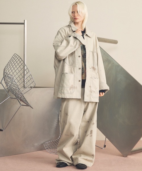 MAISON SPECIAL（メゾンスペシャル）の「《UNISEX》【Vintage Style Denim Fabric】Prime-Over Engineer Denim Jacket/【ヴィンテージスタイルデニム】プライムオーバーカバーオール【MAISON SPECIAL/メゾンスペシャル】■セットアップ対応■（デニムジャケット・メンズ・ブルー/ブラック/ホワイト・0/2/1）」の4枚目の写真