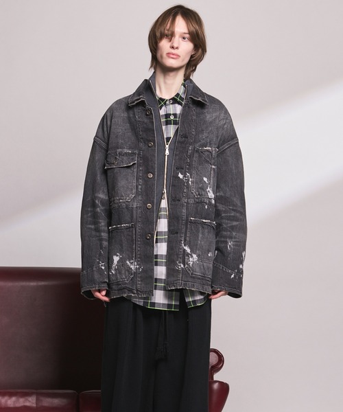 MAISON SPECIAL（メゾンスペシャル）の「《UNISEX》【Vintage Style Denim Fabric】Prime-Over Engineer Denim Jacket/【ヴィンテージスタイルデニム】プライムオーバーカバーオール【MAISON SPECIAL/メゾンスペシャル】■セットアップ対応■（デニムジャケット・メンズ・ブルー/ブラック/ホワイト・0/2/1）」の15枚目の写真