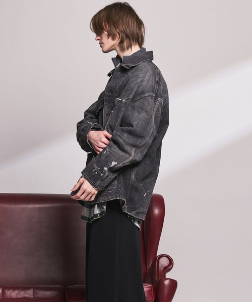 MAISON SPECIAL（メゾンスペシャル）の「《UNISEX》【Vintage Style Denim Fabric】Prime-Over Engineer Denim Jacket/【ヴィンテージスタイルデニム】プライムオーバーカバーオール【MAISON SPECIAL/メゾンスペシャル】■セットアップ対応■（デニムジャケット・メンズ・ブルー/ブラック/ホワイト・0/2/1）」の16枚目の写真