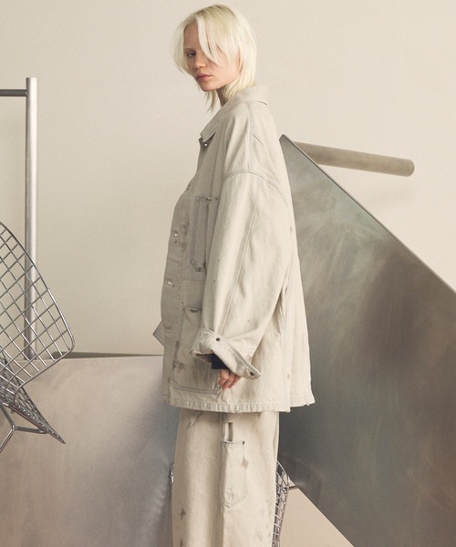 MAISON SPECIAL（メゾンスペシャル）の「《UNISEX》【Vintage Style Denim Fabric】Prime-Over Engineer Denim Jacket/【ヴィンテージスタイルデニム】プライムオーバーカバーオール【MAISON SPECIAL/メゾンスペシャル】■セットアップ対応■（デニムジャケット・メンズ・ブルー/ブラック/ホワイト・0/2/1）」の8枚目の写真