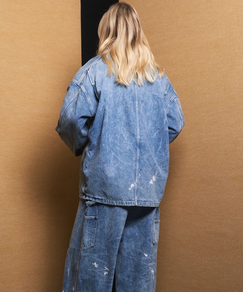 MAISON SPECIAL（メゾンスペシャル）の「《UNISEX》【Vintage Style Denim Fabric】Prime-Over Engineer Denim Jacket/【ヴィンテージスタイルデニム】プライムオーバーカバーオール【MAISON SPECIAL/メゾンスペシャル】■セットアップ対応■（デニムジャケット・メンズ・ブルー/ブラック/ホワイト・0/2/1）」の12枚目の写真