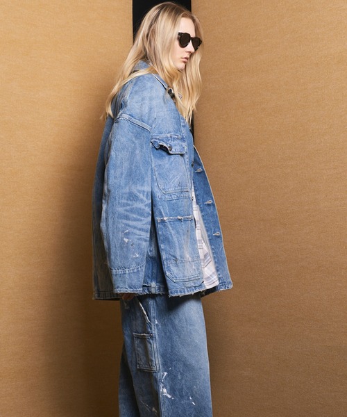 MAISON SPECIAL（メゾンスペシャル）の「《UNISEX》【Vintage Style Denim Fabric】Prime-Over Engineer Denim Jacket/【ヴィンテージスタイルデニム】プライムオーバーカバーオール【MAISON SPECIAL/メゾンスペシャル】■セットアップ対応■（デニムジャケット・メンズ・ブルー/ブラック/ホワイト・0/2/1）」の11枚目の写真