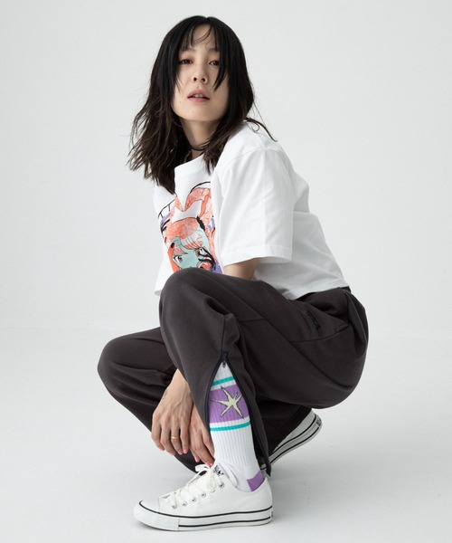 TXA（ティーエックスエー）の「田中かえ Cropped T-shirt（Tシャツ/カットソー・レディース・ホワイト・FREE）」の9枚目の写真