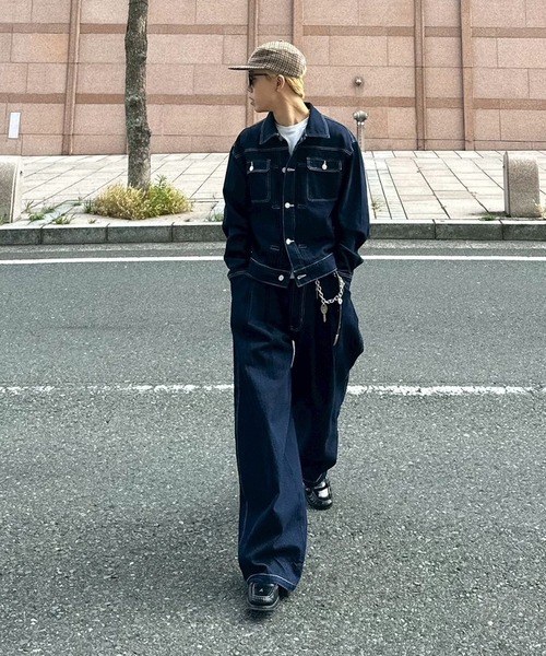 UNDERSTATEMENTs(アンダーステイトメント)の「【ユニセックス】2タックワイドカーブデニムパンツ(デニムパンツ・メンズ・インディゴブルー/ブラック・SMALL/MEDIUM/LARGE)」の21枚目の写真