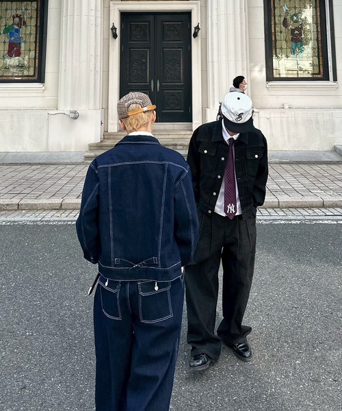 UNDERSTATEMENTs(アンダーステイトメント)の「【ユニセックス】2タックワイドカーブデニムパンツ(デニムパンツ・メンズ・インディゴブルー/ブラック・SMALL/MEDIUM/LARGE)」の11枚目の写真