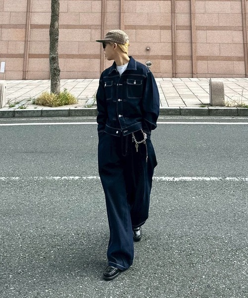 UNDERSTATEMENTs(アンダーステイトメント)の「【ユニセックス】2タックワイドカーブデニムパンツ(デニムパンツ・メンズ・インディゴブルー/ブラック・SMALL/MEDIUM/LARGE)」の18枚目の写真