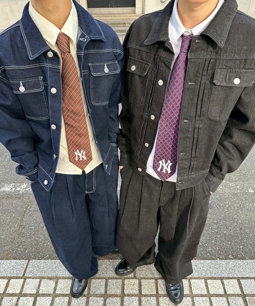 UNDERSTATEMENTs(アンダーステイトメント)の「【ユニセックス】2タックワイドカーブデニムパンツ(デニムパンツ・メンズ・インディゴブルー/ブラック・SMALL/MEDIUM/LARGE)」の14枚目の写真