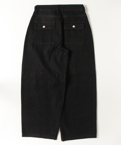 UNDERSTATEMENTs(アンダーステイトメント)の「【ユニセックス】2タックワイドカーブデニムパンツ(デニムパンツ・メンズ・インディゴブルー/ブラック・SMALL/MEDIUM/LARGE)」の3枚目の写真
