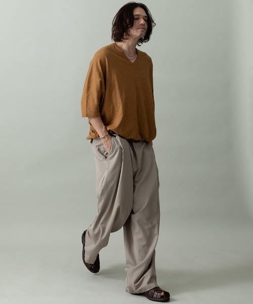 EGO TRIPPING（エゴトリッピング）の「mt10247- KITE V-NECK Ｖネックシャツ(666652)（Tシャツ/カットソー・メンズ・ブラック/ブラウン/キャメル/チャコール・48/46）」の10枚目の写真