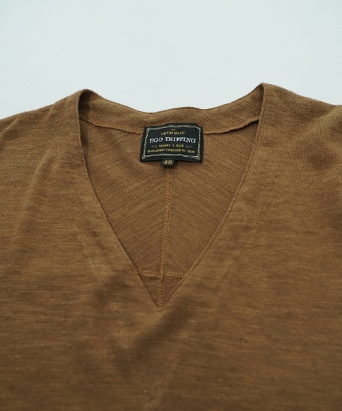 EGO TRIPPING（エゴトリッピング）の「mt10247- KITE V-NECK Ｖネックシャツ(666652)（Tシャツ/カットソー・メンズ・ブラック/ブラウン/キャメル/チャコール・48/46）」の20枚目の写真