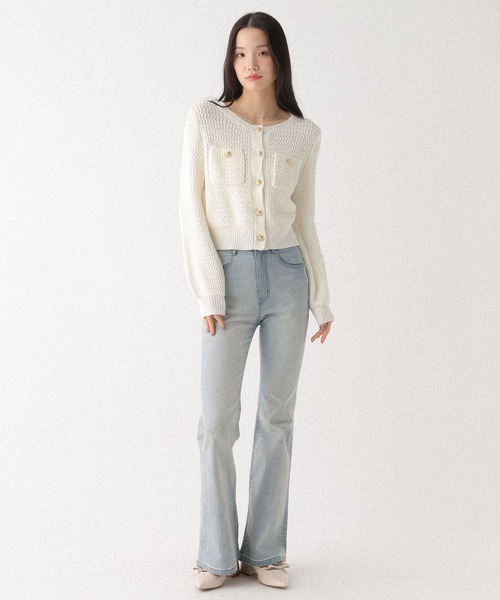 Heather（ヘザー）の「ツイードライクボタンカーディガン　664028（カーディガン/ボレロ・レディース・グレー/ブラック/アイボリー・FREE）」の19枚目の写真