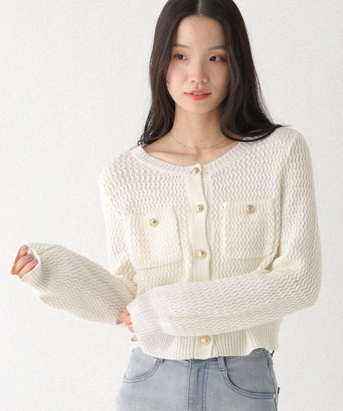 Heather（ヘザー）の「ツイードライクボタンカーディガン　664028（カーディガン/ボレロ・レディース・グレー/ブラック/アイボリー・FREE）」の20枚目の写真