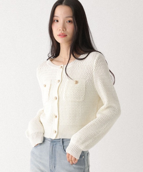 Heather（ヘザー）の「ツイードライクボタンカーディガン　664028（カーディガン/ボレロ・レディース・グレー/ブラック/アイボリー・FREE）」の21枚目の写真