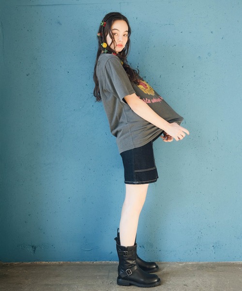 Three Four Time（ｽﾘｰﾌｫｰﾀｲﾑ）の「イチゴタルト柄Tシャツ（Tシャツ/カットソー・レディース・チャコールグレー・FREE）」の5枚目の写真