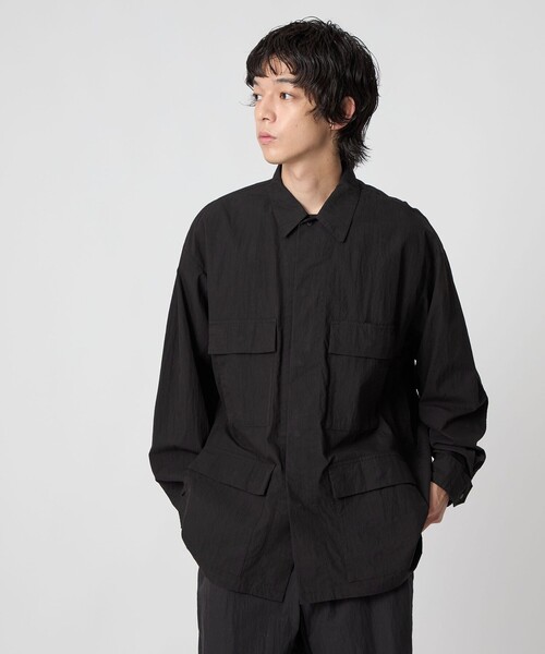 CITEN（シテン）の「＜CITEN＞ミリタリーポケットシャツジャケット（ブルゾン・メンズ・ブラック/グレー系・L/M）」の2枚目の写真